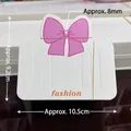 Pink bow cardboard hair clip display card with four slots and fashion text 9.2x10.5cm - Kp698 (approximately 100 Images)