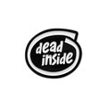 Badge rond en émail avec texte Dead Inside blanc sur fond noir minimaliste - Noir-Mort à l'Intérieur