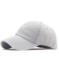 Berretto da baseball in denim vintage lavato con dettagli consumati in blu chiaro - M(56-58cm) / Bianco