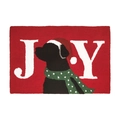 Macro shot of Joy Christmas doormat with festive dog pattern and tufted texture - 40*60cm / Christmas Mat-20