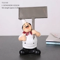European chef figurine ornament holding a blank signboard for home and cafe decor - Welcome Sign Chef C