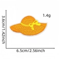 Detail of embroidered straw hat patch with dimensions 6.5cm x 3.6cm and 1.4g weight - Straw Hat Bow Style (29#)