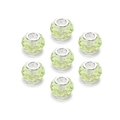 Faceted light green acrylic crystal beads with silver metal core rings for jewelry making - Fruit Green