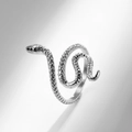 Anello a serpente minimalista in acciaio inossidabile con trama a scaglie color argento - US 5 / Argento