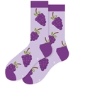 Funny purple crew socks featuring cute grape patterns and white dotted accents - EU 36-42 / Purple Grape