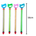 58cm pull-type plastic water gun set with transparent tubes and colorful handles - 58cm Single Tube Pull-out Style (Multicolor Random)