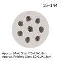 White 8-cavity round silicone mold for handmade berry-shaped soap or chocolate crafts - Raspberry (15-144) / Gray
