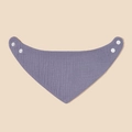 Absorbent grey-purple cotton gauze baby bandana bib with adjustable white snap buttons - Grey Purple