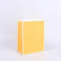 Customizable medium yellow kraft paper shopping bag with white trim and rope handles - White Frame With Pale Yellow Trim; 15*8*21 (small Vertical)