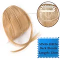 Detail view of dark blonde air bangs showing breathable mesh net and BB clip fixation - Dark Gold-18H24