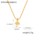 Detail shot of gold-plated umbrella pendant with dimensions and weight parameters - Umbrella Pendant / Gold Umbrella