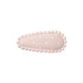 Sweet pink fabric teardrop hair clip with white polka dots and beige scalloped edge trim - Pink White Polka Dot (13)