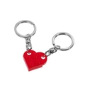 Llaveros de bloques de corazón rojo divisibles para parejas, accesorios de plástico liso - Rojo
