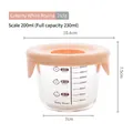 Creamy white 200ml baby food glass bowl with scale markings and silicone lid - Round / Cream