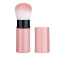 Draagbare roze uitschuifbare make-up kwast met zachte kleurverloop en deksel set - Intrekbare Stijl / Klein Roze