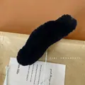 Plüsch-Haarklammer aus schwarzem Kunstfell für Damenfrisuren im Herbst und Winter - 4# Schwarz Plüsch-Clip