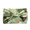 Elastic wide headband for women featuring green camo and butterfly print for sports and yoga - Camo Butterfly Print (HD37-05)