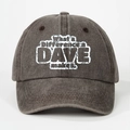 Detail of dark grey washed denim baseball cap with white vintage slogan print - Coffee