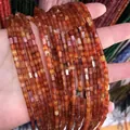 Perle in agata naturale arancione 2x4mm rettangolari sfaccettate per gioielli fai da te - Agata rossa