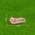 Pink miniature caterpillar figurine for moss landscape DIY, size 2.2cm x 0.9cm - Small / Rose Red