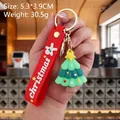 Christmas tree PVC keychain with green silicone pendant and red festive wrist strap - Christmas Tree-4