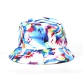 Tie-dye outdoor bucket hat with colorful watercolor print and reinforced stitching - Abstract Smudge Multicolor Print (#27)