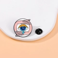 Emaille cartoon speldje met blauw oog en roze handen voor kleding en rugzak decoratie - Huilend Oog Stijl (CZ0775-2)