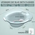 Sky blue sitz bath for toilet with white manual sprayer and full size measurements - Thickened PP with Bidet 2.5L / Sky Blue