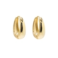 Boucles d'oreilles créoles dorées en forme de larme avec finition polie sur fond blanc - Style Poli en Forme de Larme Dorée (JQH0442-GG)