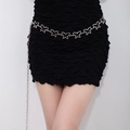 Y2K style silver butterfly metal waist chain belt with adjustable link for women - Hollow Butterfly Silver Chain (X503-3)