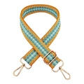 Adjustable 3.8cm wide gradient guitar strap for crossbody bags with gold metal clasps - Yellow Blue