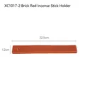 Portaincenso minimalista in ceramica rosso mattone per bastoncini, lungo 22,5cm largo 1,2cm - XC1017-2 Porta incenso a striscia rosso mattone
