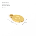 18K PVD gold plated oval alphabet Q pendant charm made of 304 stainless steel - Letter Q(ZA2254G-Q) / Pendant Only / Gold