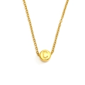 18K vergulde ketting met een ronde schijfhanger met de beginletter C erop - Letter C