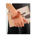 Minimalist wide resin bangle in amber tortoise pattern for modern and retro aesthetics - 100# Bracelet-Amber Tortoiseshell Vintage