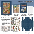 DIY retro 3D diorama sticker set with PET decals, cardstock scenery, and sponge base - 5-Piece Set (2 PET Stickers + 1 Scenery Card + 2 Paper Cards + Sponge) / Vintage Little Nest (My Small House Series 10)