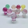 Handcrafted 2cm mini mushroom ornaments in various colorful natural crystals and stones - Rainbow Fluorite