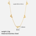 Collier en acier inoxydable doré avec pendentifs cœurs et zircons micro-pave - Coeur en Zircon Incrusté