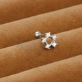 Macro detail of silver stainless steel cartilage stud with five-pointed star zircon stones - Five-pointed Star