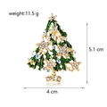 Elegant gold Christmas tree brooch with green enamel and colorful rhinestones décor - Green Enamel Colorful Rhinestone Gold Star (C179-A)