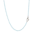 Collana a catena con perline smaltate azzurre in acciaio inossidabile e chiusura argento - Bracciale 20CM / Celeste