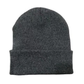Berretto classico in maglia di acrilico grigio scuro con risvolto per l'inverno - Taglia unica(56-58cm) / Grigio Melange