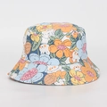 Cappello da sole per bambini in cotone con coniglio bianco e vivace stampa floreale - 51-52CM / Stampa Coniglio e Fiore (4#)
