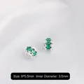 Green marquise zircon spacer bead in silver 14k gold plated finish for DIY jewelry - Small Green Zirconia Silver