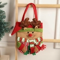 Christmas reindeer plush gift bag with red hat and striped scarf for candies - Elk