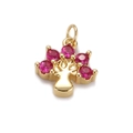 18K gold plated tree of life pendant featuring five pink ruby-colored gemstones - CX137-2 Pink Zirconia Tree of Life