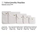 Velvet jewelry pouch set with snap buttons in five different sizes for elegant storage - Snap Velvet Jewelry Pouch / 8*8cm / Off White