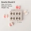 Grey 4-cavity bow silicone fondant mold with measurements 6.2x5.1cm for DIY baking - Bowknot E-Silicone Mold