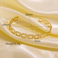 Minimalistische open armband van 14K verguld titanium staal met holle rechthoekige schakels - Goud-Rechthoekige Schakel