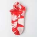 Tie-dye skateboard crew socks featuring a vibrant red and white marble pattern - One Size / Strawberry Red